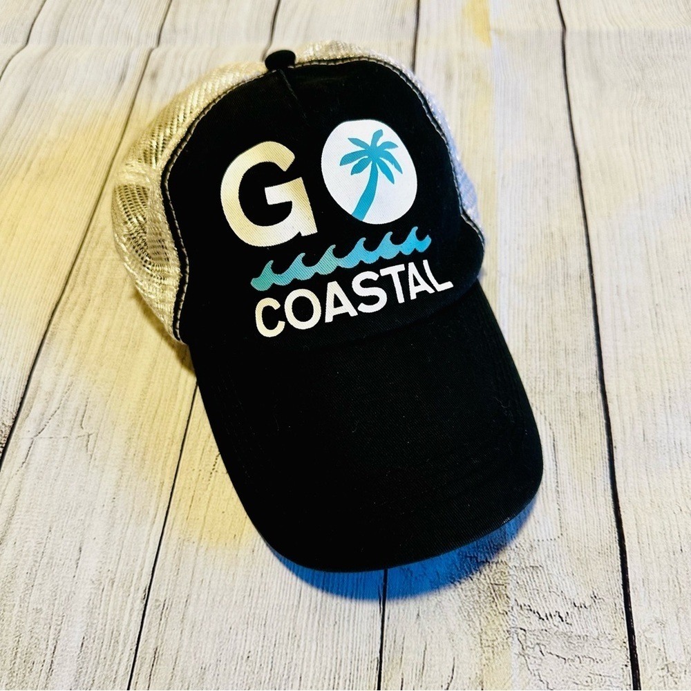 Life is Good Go Coastal Mesh-back Baseball Cap Hat Snap-back Black​​​​